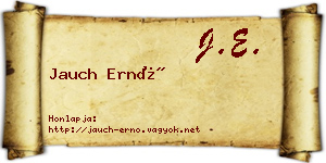 Jauch Ernő névjegykártya